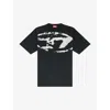 Diesel T-boxt-n14 T-shirt With Flocked Logo In 9xx