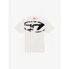 Diesel T-shirt With Distressed Flock Print In White