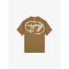Diesel Mens 5fp T-boxt-n14 Short-sleeved Cotton-jersey T-shirt In Brown
