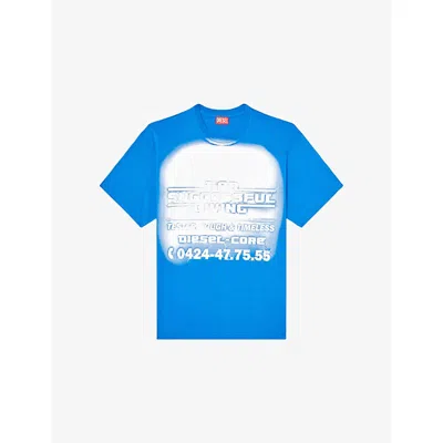 Diesel Mens 89r T-boxt-r15 Relaxed-fit Cotton T-shirt In Blue