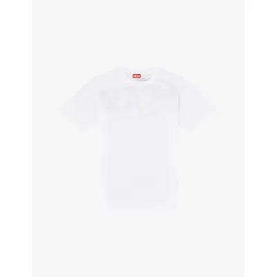 Diesel Mens 100 T-boxt-t24 Logo-print Cotton-jersey T-shirt In White
