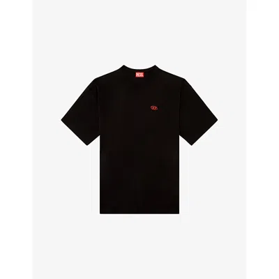 Diesel Mens 9xx T-boxt-t6 Logo-embroidered Cotton-jersey T-shirt In Black