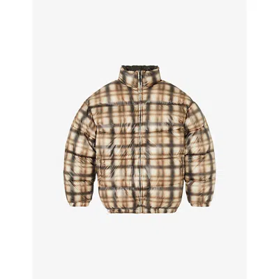 Diesel Mens 9eba W-bourbon-enbm Reversible Padded Bomber Jacket In Brown