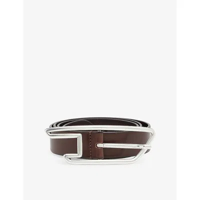 Diesel Mens D-logo Buckle Leather Belt H0180