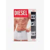 Diesel Mens Branded-waistband Pack Of Three Stretch-cotton Trunks E4878 In E4101