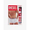 Diesel Three-pack White Umbx-damien Boxer Briefs In E7227