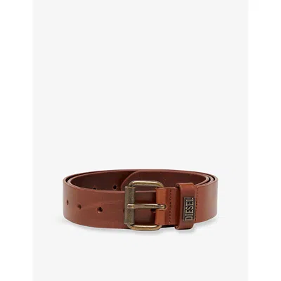 Diesel Mens H0482 B-biscotto-loop Leather Belt In Brown