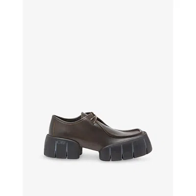 Diesel D-tex-moccasin-style Shoes In Brushed Leather In Brown