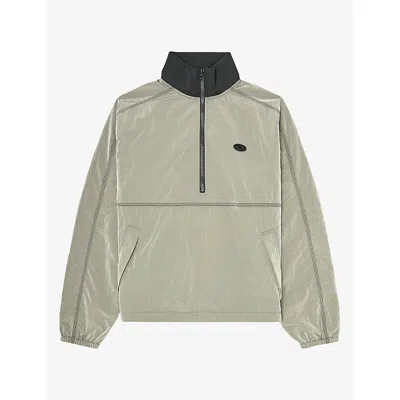 Diesel Mens Half-zip Crinkle Nylon Jacket 5ae In Gray