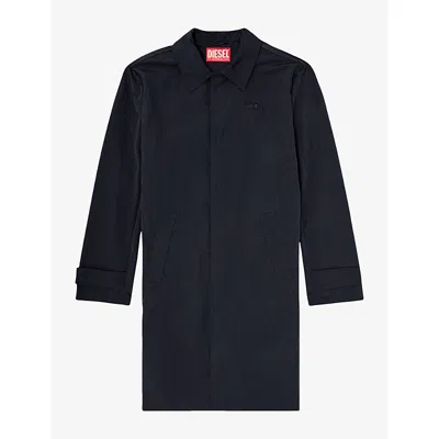 Diesel Mens Mid-length Crinkle Woven Jacket 9xx In Blue