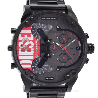 Pre-owned Diesel Mens Mr Daddy 2.0 Chronograph Watch, Black & Red Logo Dial, Large 57mm