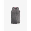 Diesel Mens Multi-coloured Faded-wash Sleeveless Cotton-jersey Vest In Gray