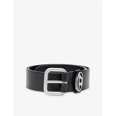 Diesel Mens Oval-d Loop Matte Leather Belt Hb568