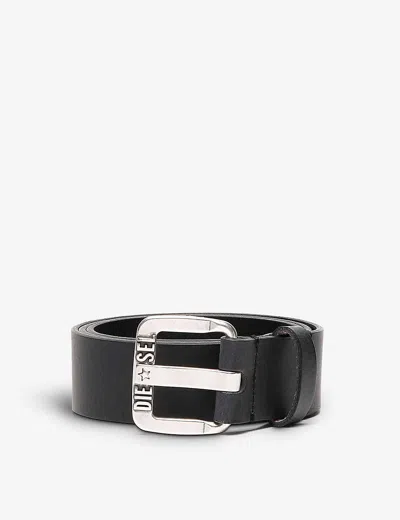 Diesel Mens T8013 B-star Ii Logo-embossed Leather Belt