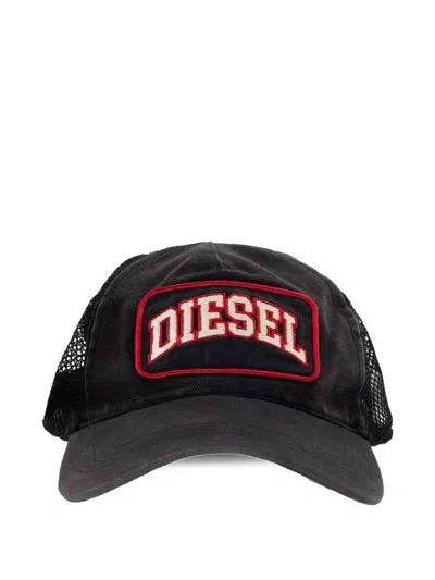 Diesel Meshy Panneled Cap In Black