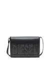 Diesel Messenger Bag In Brushed Pu In Black