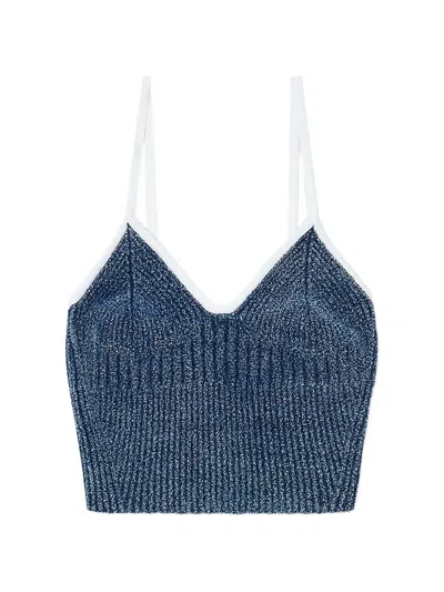 Diesel M-estere Bouclé-knit Top In Blue