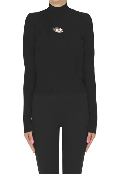 Diesel Metal Designer Logo Pullover In Black