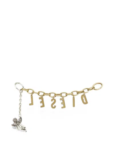 Diesel Metal Letter Charm With Cherub In White