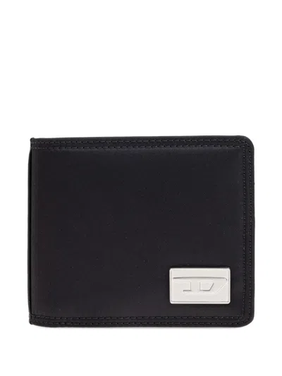 Diesel Metal Plaque Wallet In Black