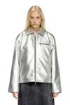 Diesel Metallic Coach Jacket In Silver