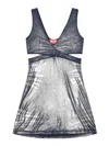 Diesel Womens 81e D-farfy Metallic-jersey Mini Dress In Gris