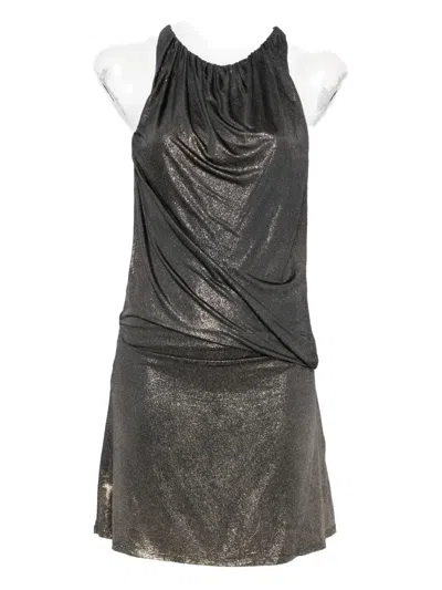 Diesel Metallic-effect Mini Dress In Black