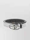 Diesel Metallic Finish Leather Belt With Oval-d Buckle