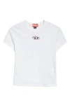 Diesel ® Metallic Oval D Cutout Slim Fit T-shirt In White