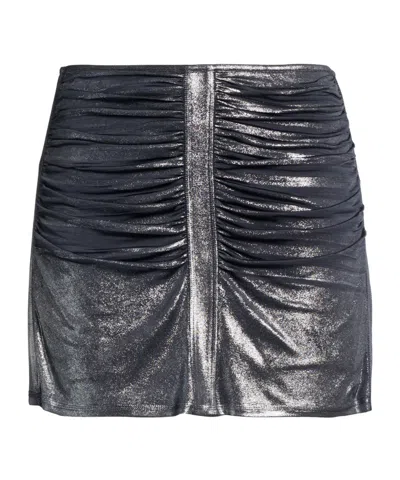 Diesel Metallic Pencil Skirt In Gun Gray