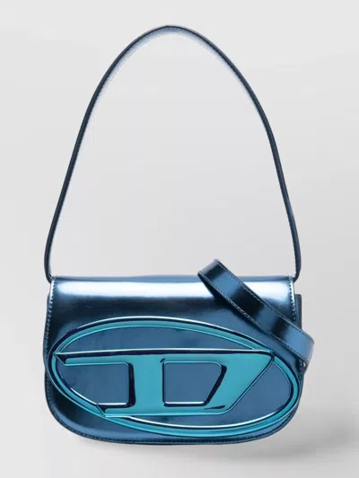 Diesel Metallic Rectangular Shoulder Strap Bag In Blue