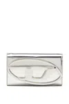 Diesel Silver Handbag With Prominent Logo And Detachable Strap