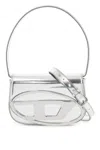 Diesel Metallic Silver Shoulder Bag 1dr Compact With Adjustable Strap In Silver
