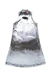 Diesel Abito Lungo Smanicato Metallizzato In Grey