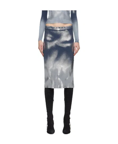 Diesel Mi-lan Ribbed Midi Skirt In Gray
