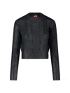 Diesel Miccha Crop Sweater In Blue