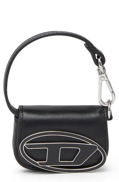 Diesel ® Micro 1dr Leather Bag Charm In Black