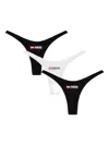 Diesel Micro-punchy-d-core Thong (pack Of Three) In Black