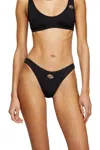 Diesel Microfibre Briefs With Cut-out Logo In Black
