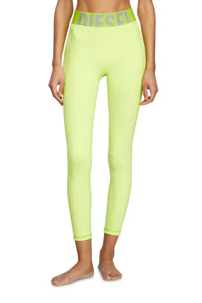 Diesel Microfibre Leggings With Cut-off Logo