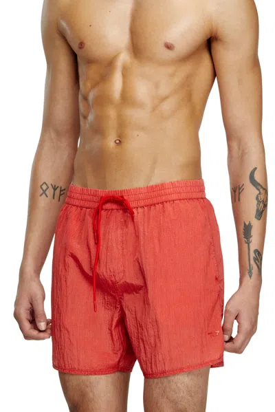 Diesel Mid-length Swim Shorts In Treated Ripstop In Tobedefined