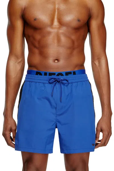 Diesel Mid-length Swim Shorts With Hybrid Waist In Multicolor