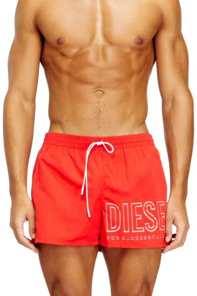Diesel Olympic-34-d-core Drawstring Logo Swim Shorts In Red