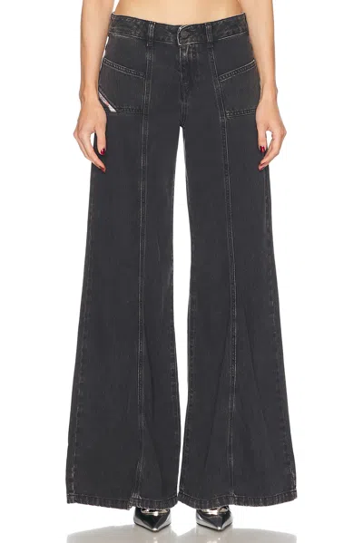 Diesel Mid Rise Flare Leg In Dark Blue