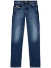 Diesel Mid-rise Straight-leg Jeans With Faded Wash And Whiskering In Multi