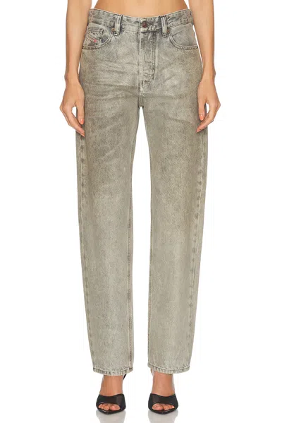 Diesel 1988 D-ark High Rise Straight Jeans In Silver