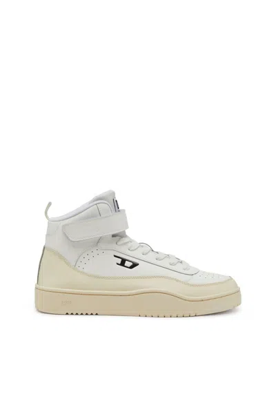 Diesel Mid Top Sneaker In White