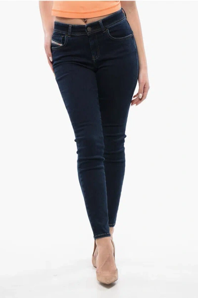 Diesel Mid Waist 2017 Slandy Super Skinny Fit Jeans 12cm L32 In Blue