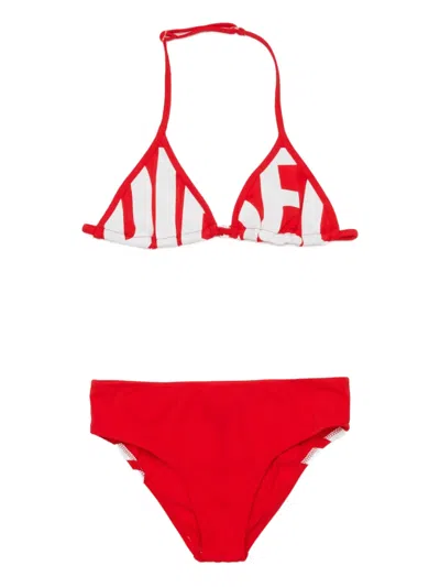 Diesel Kids' Middy Graphic Bikini In Red