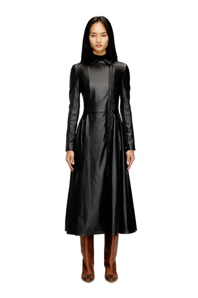 Diesel Midi Coat Dress With Biker Details In Multi